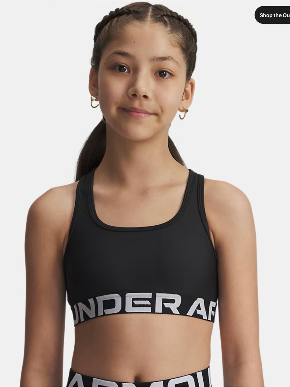 Under Armour Black Girls' Sports Bra with Contrast Logo Band